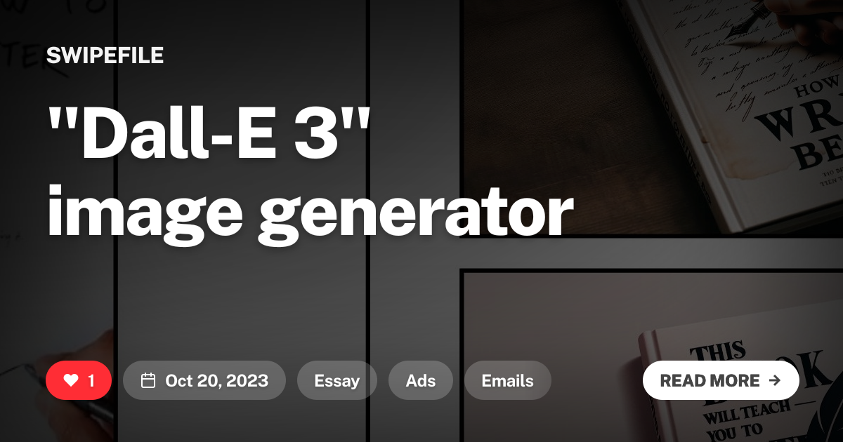 Dall E 3 Image Generator Swipefile
