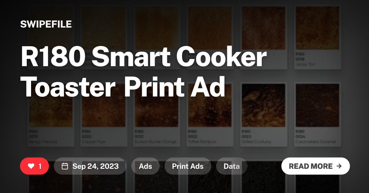R180 Smart Cooker Toaster Print Ad | SwipeFile