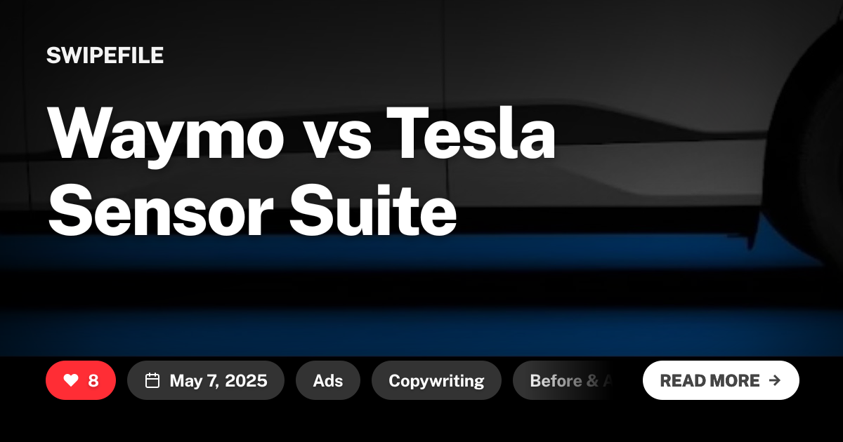 Waymo vs Tesla Sensor Suite | SwipeFile