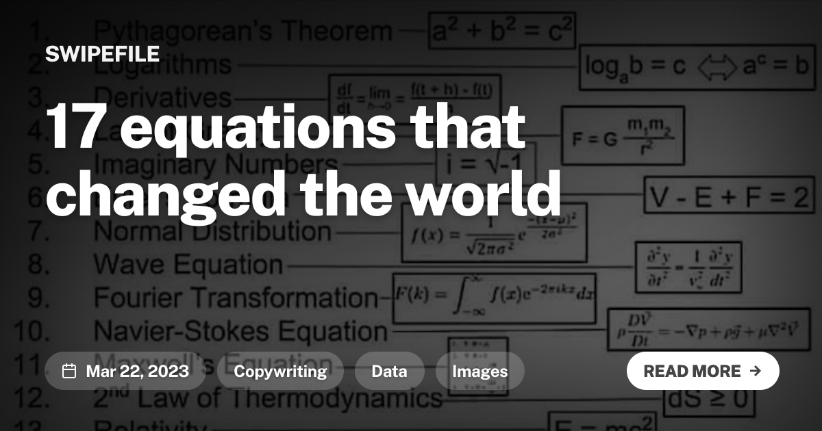 17 equations that changed the world