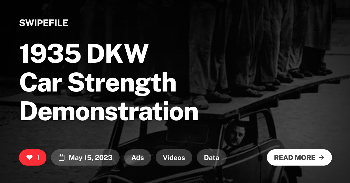 1935 DKW Car Strength Demonstration