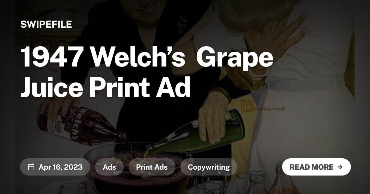 1947 Welch’s Grape Juice Print Ad