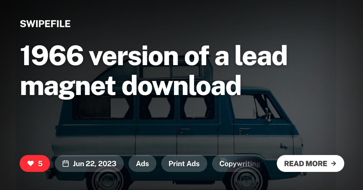 1966 version of a lead magnet download