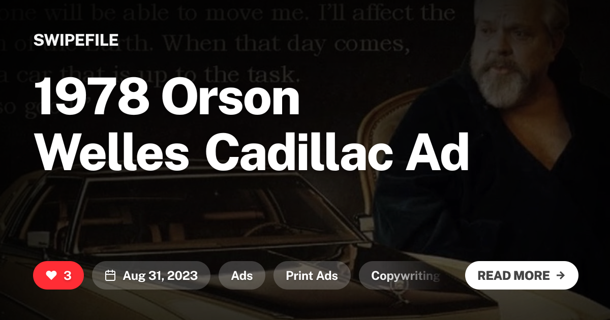 1978 Orson Welles Cadillac Ad