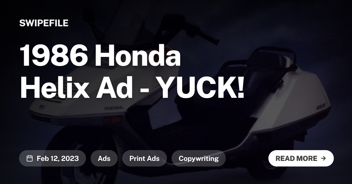 1986 Honda Helix Ad - YUCK!
