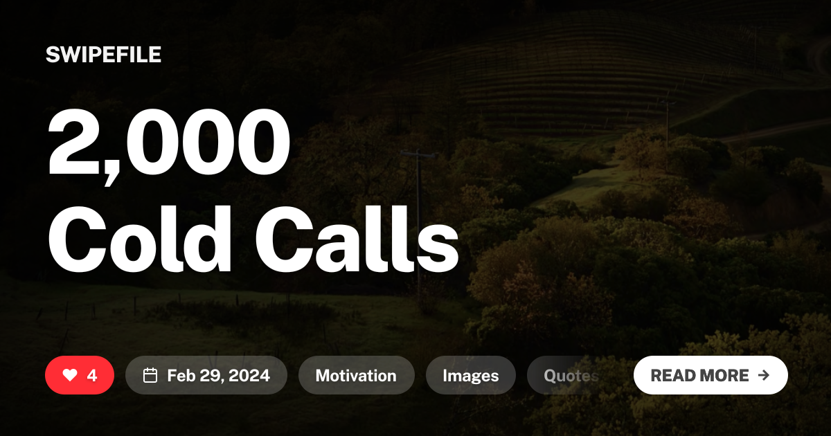 2,000 Cold Calls