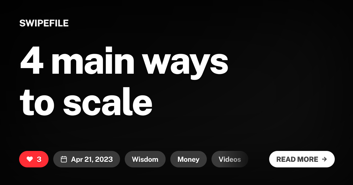 4 main ways to scale