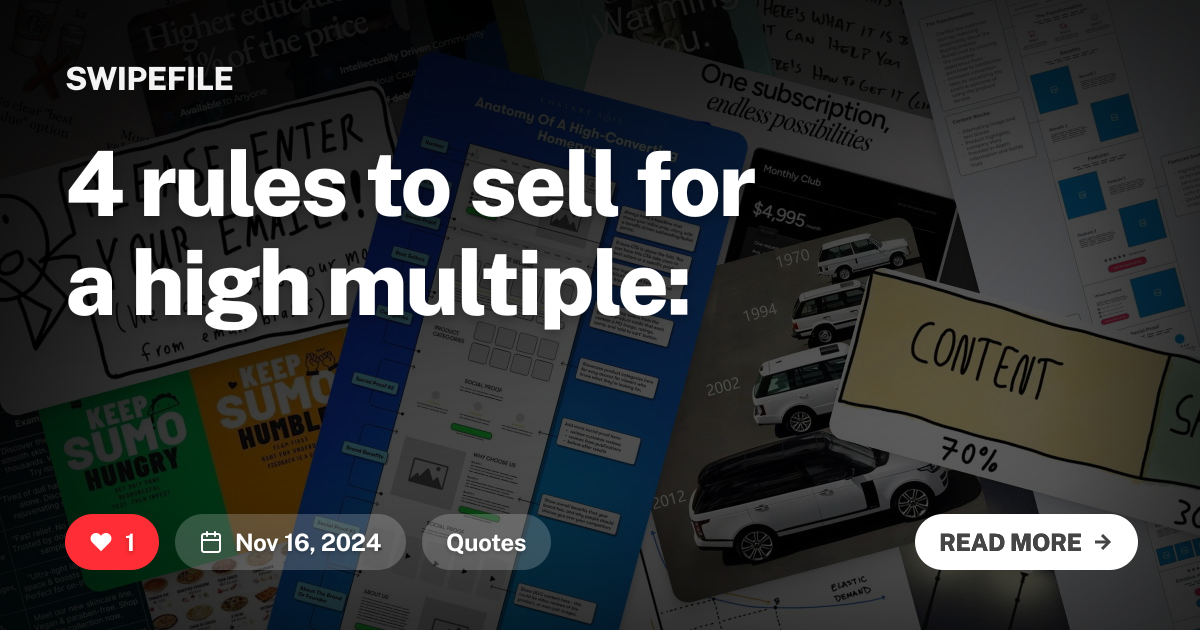 4 rules to sell for a high multiple:
