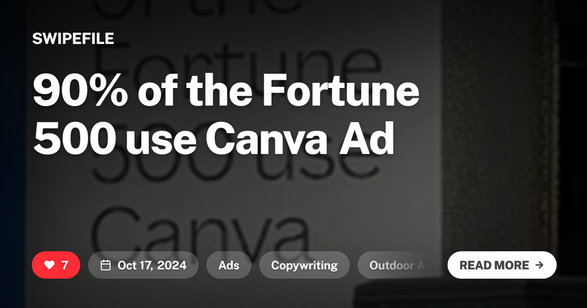 90% of the Fortune 500 use Canva Ad