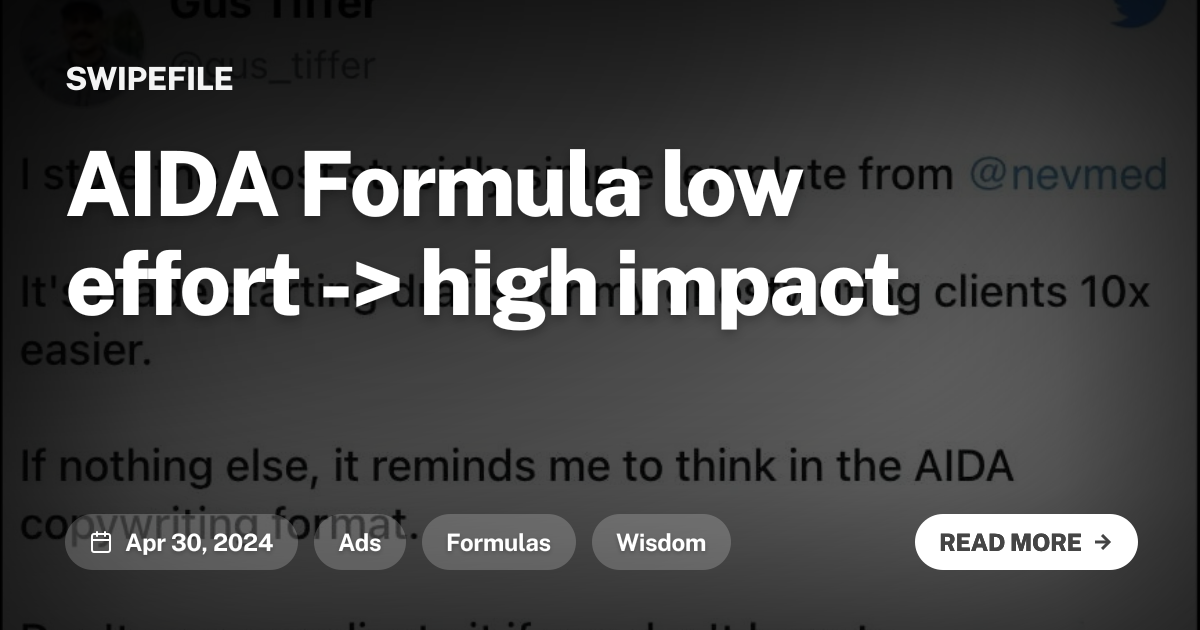 AIDA Formula low effort -&gt; high impact