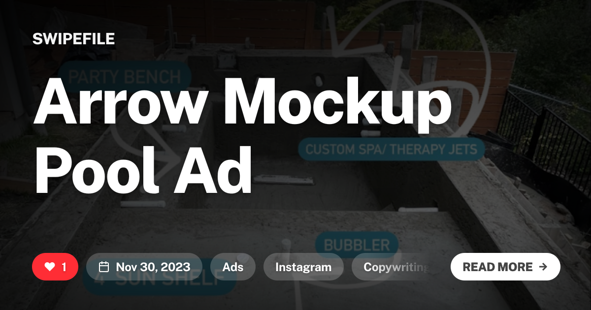 Arrow Mockup Pool Ad