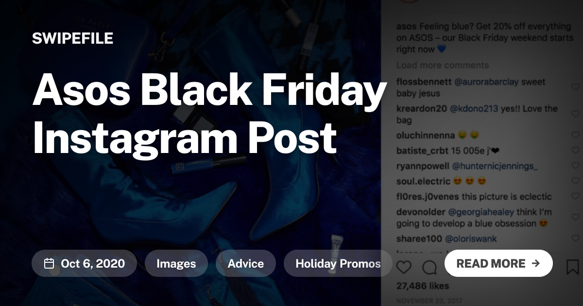 Asos Black Friday Instagram Post | SwipeFile