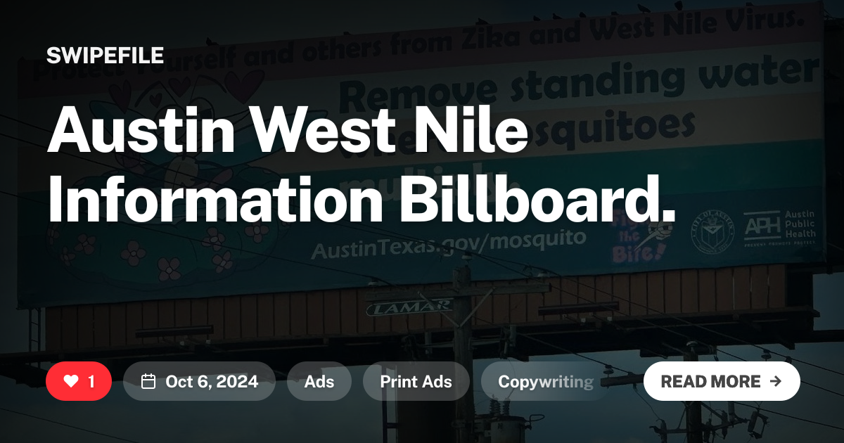 Austin West Nile Information Billboard.