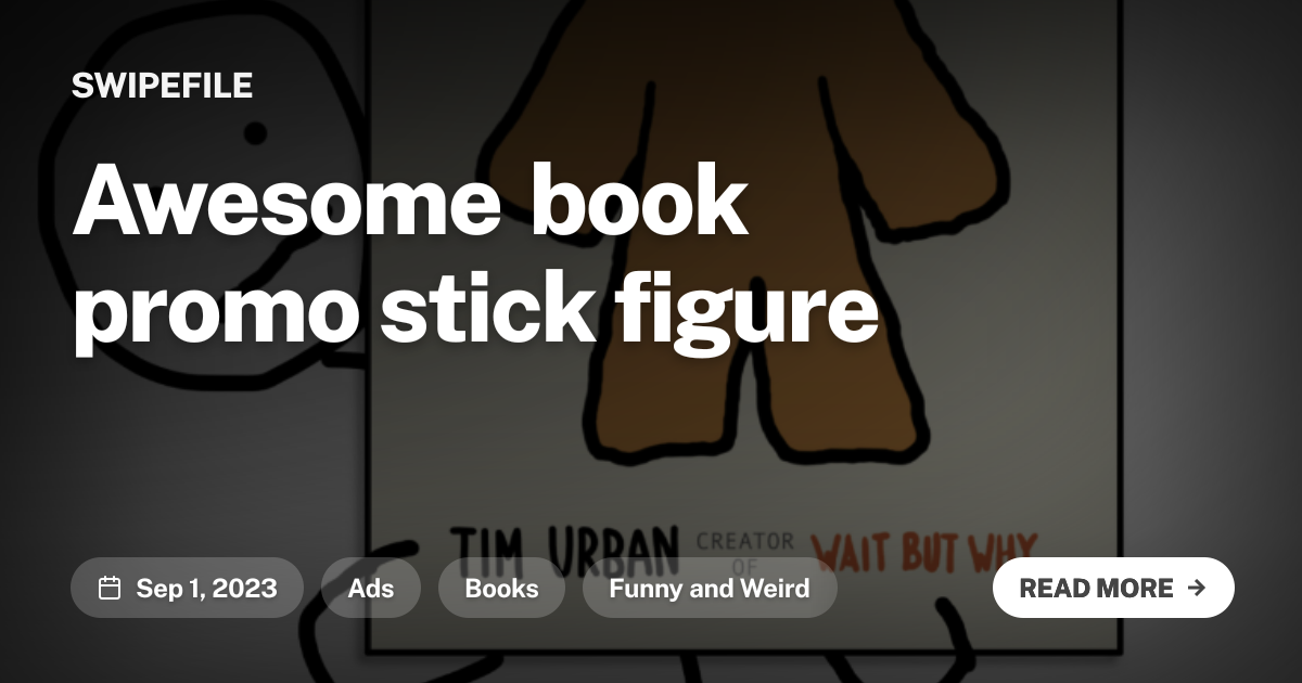 Awesome book promo stick figure