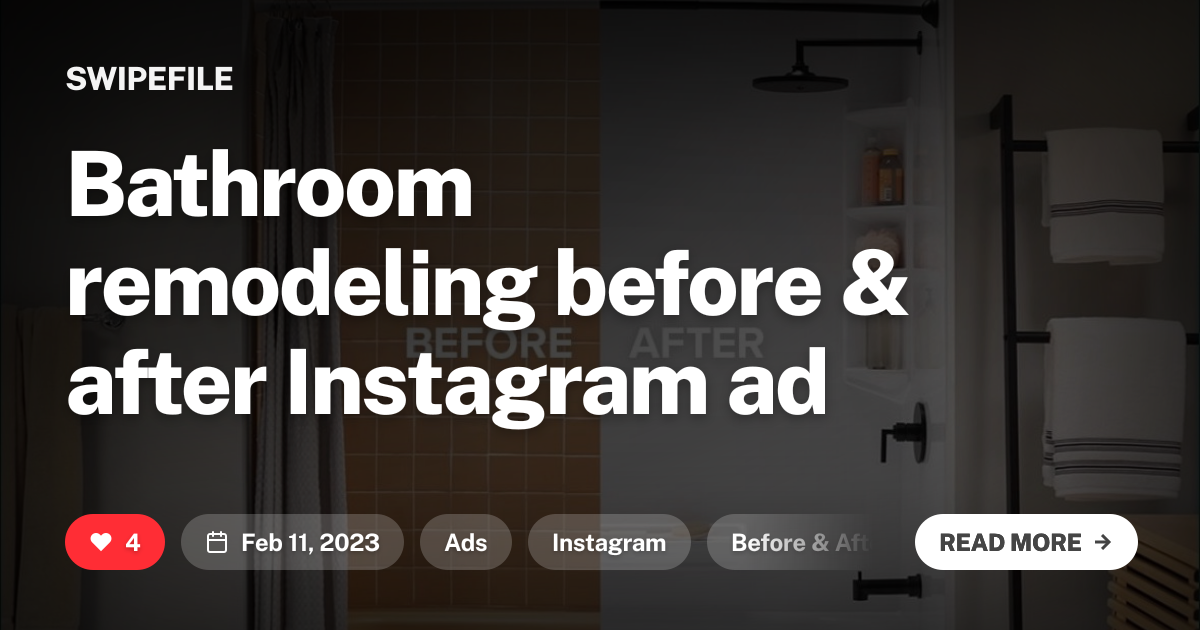 Bathroom remodeling before &amp; after Instagram ad