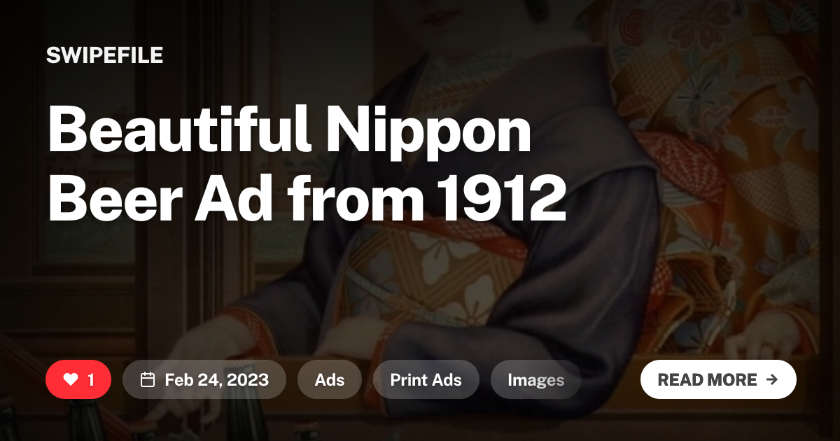 Beautiful Nippon Beer Ad from 1912