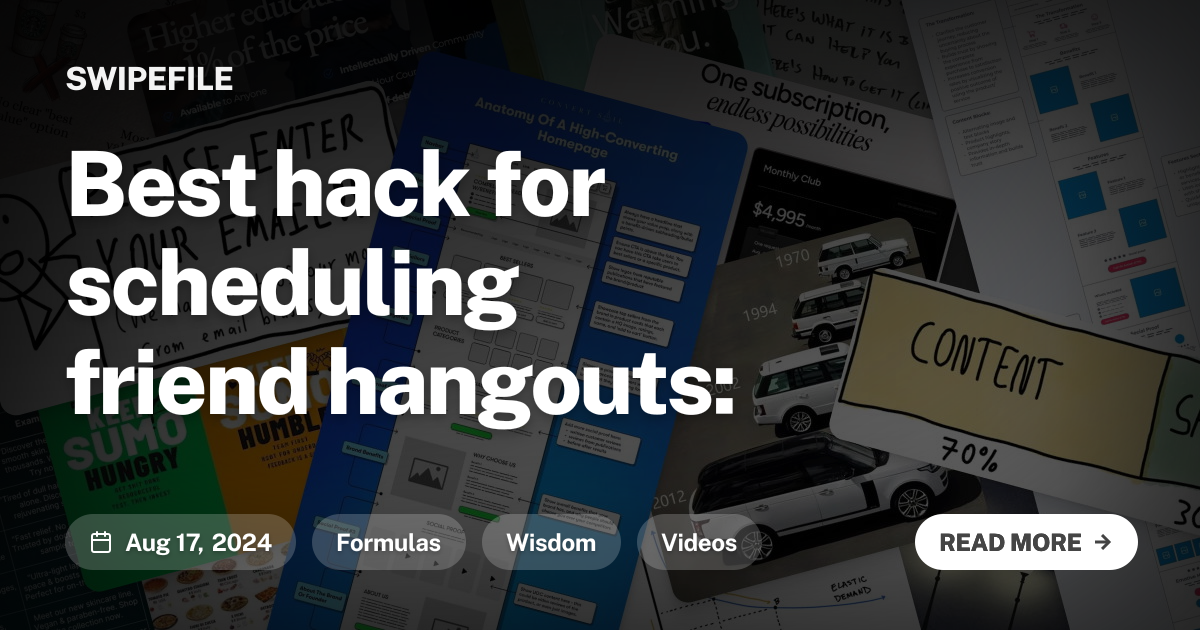 Best hack for scheduling friend hangouts:
