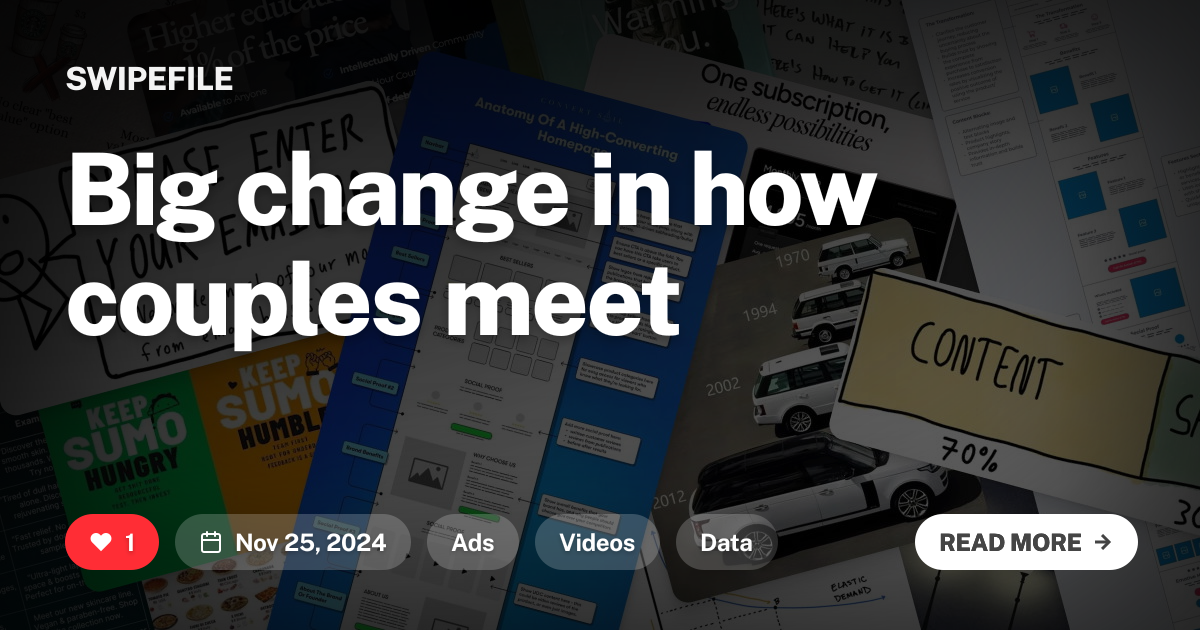 Big change in how couples meet