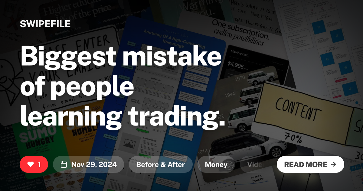 Biggest mistake of people learning trading.