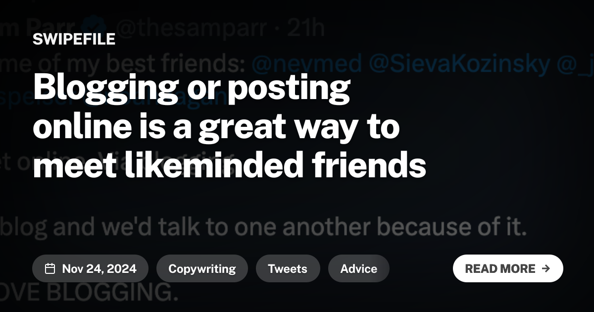 Blogging or posting online is a great way to meet likeminded friends