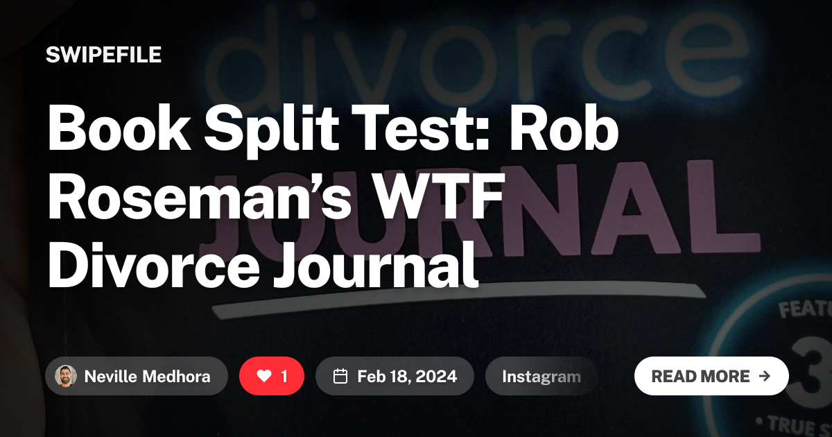 Book Split Test: Rob Roseman’s WTF Divorce Journal
