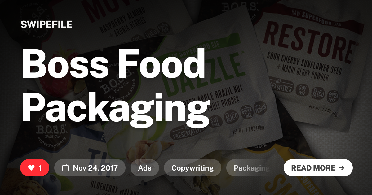 Boss Food Packaging | Swipefile