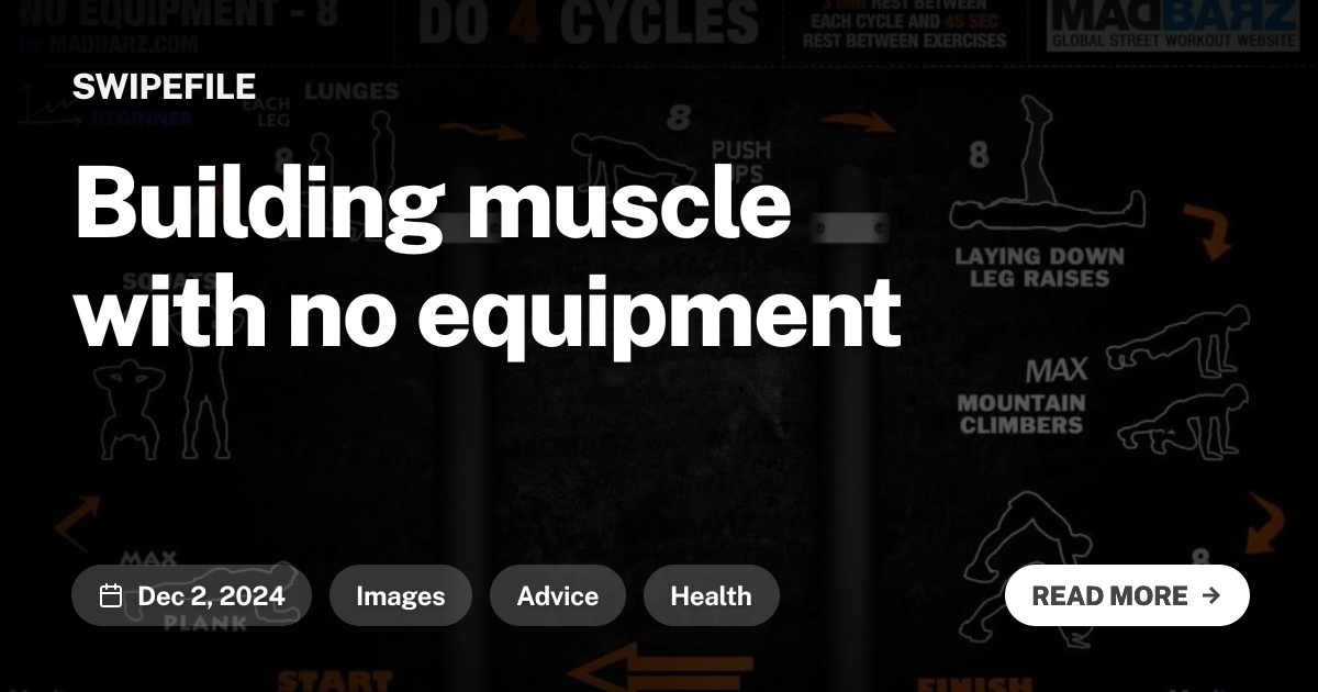 Building muscle with no equipment