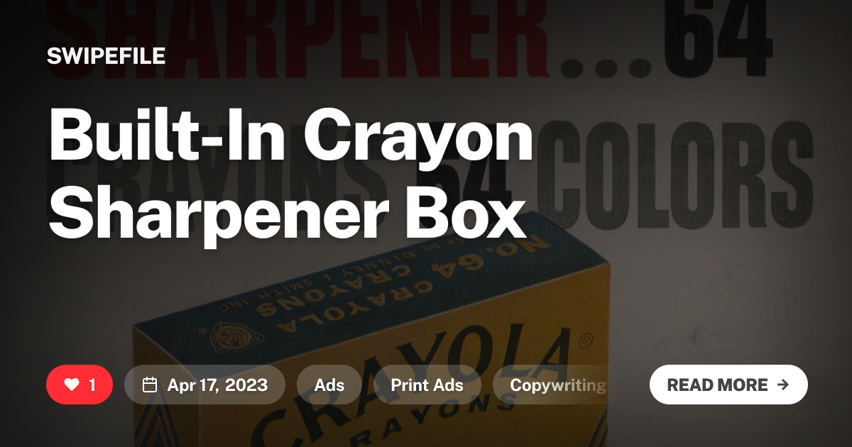 Built-In Crayon Sharpener Box