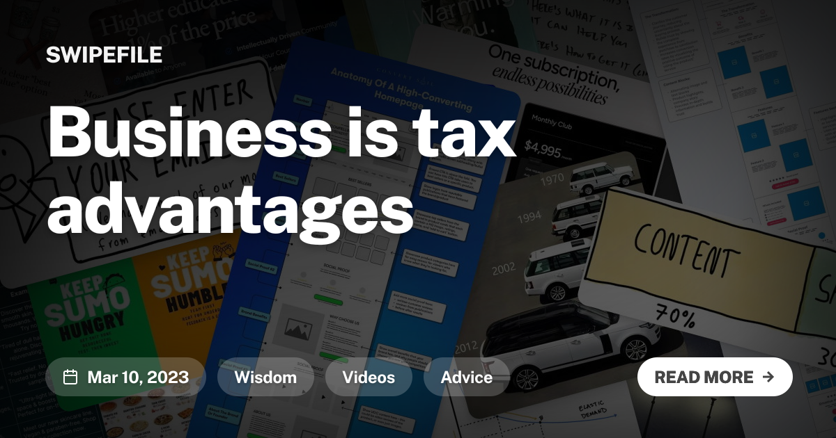 Business is tax advantages
