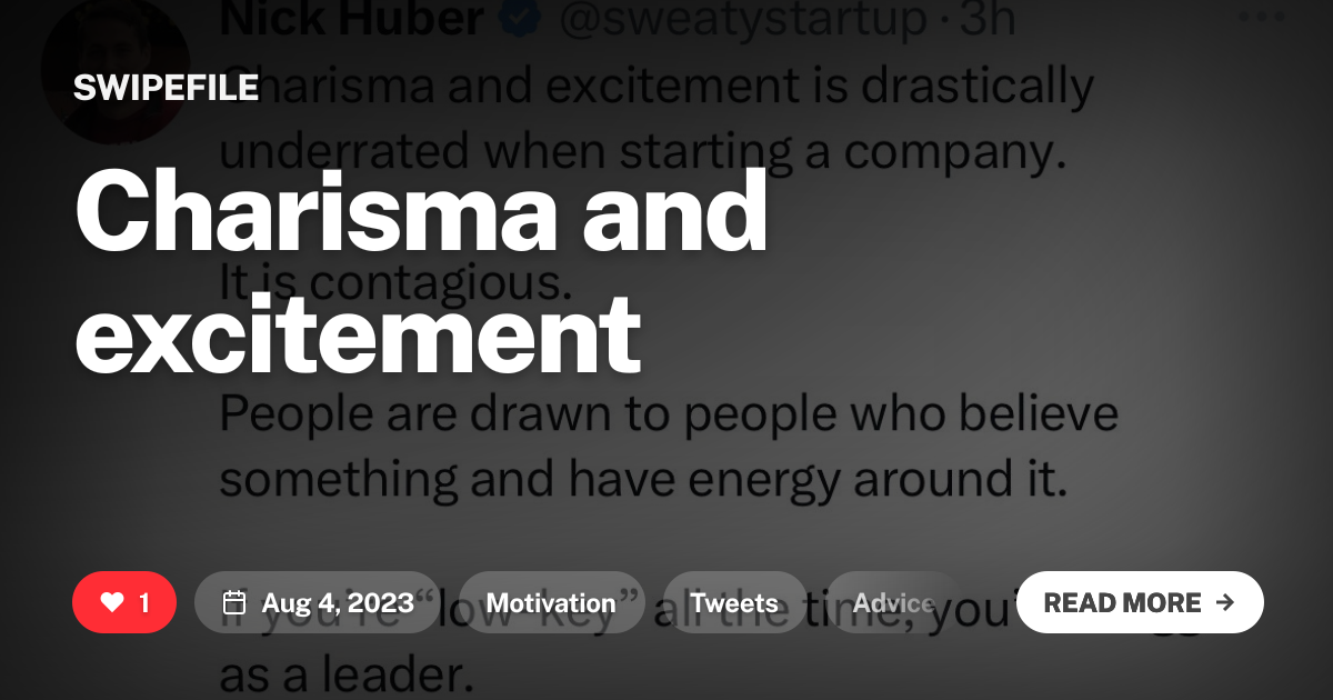 Charisma and excitement