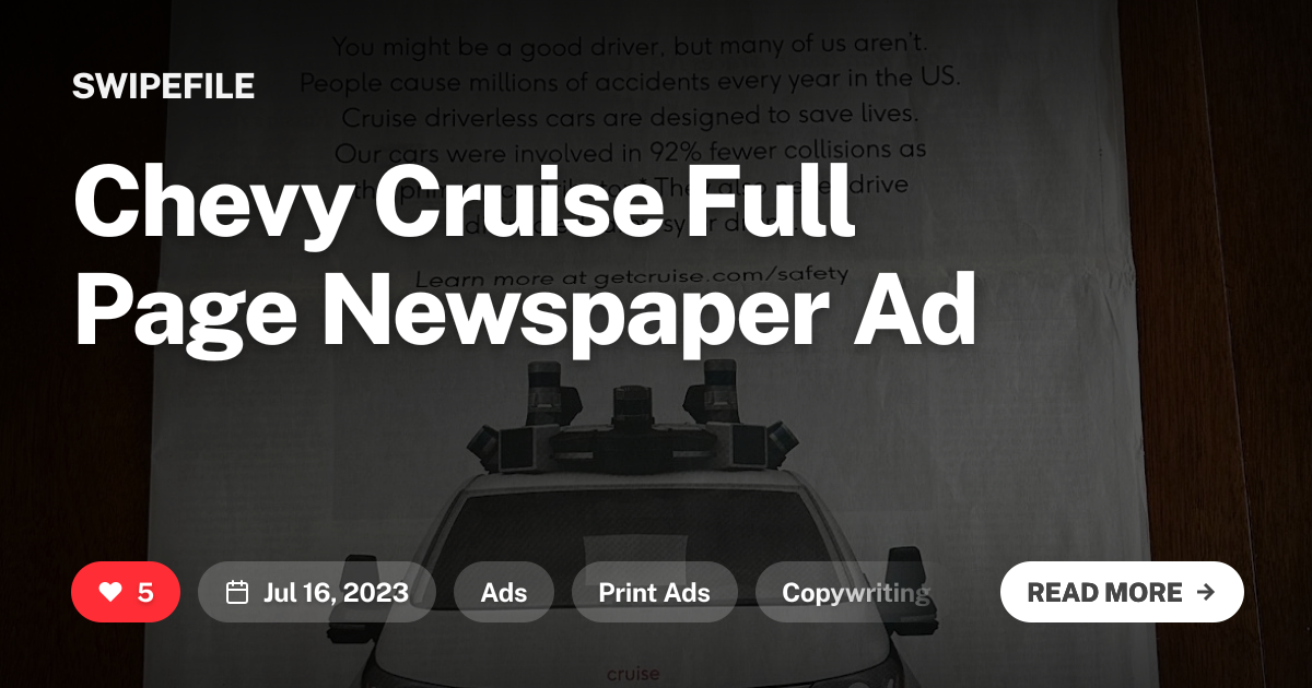 Chevy Cruise Full Page Newspaper Ad