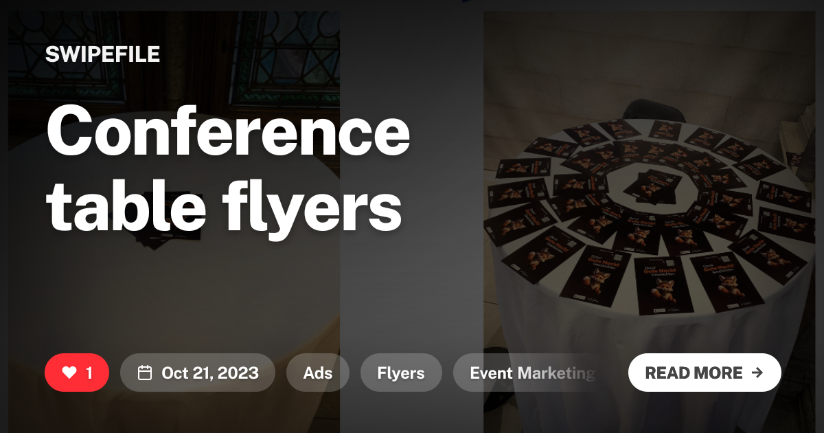 Conference table flyers