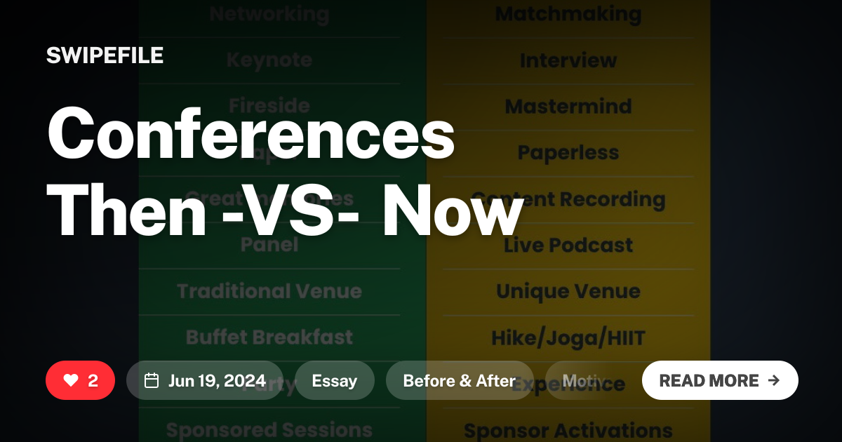 Conferences Then -VS- Now