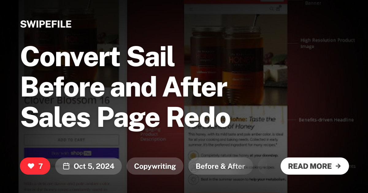 Convert Sail Before and After Sales Page Redo