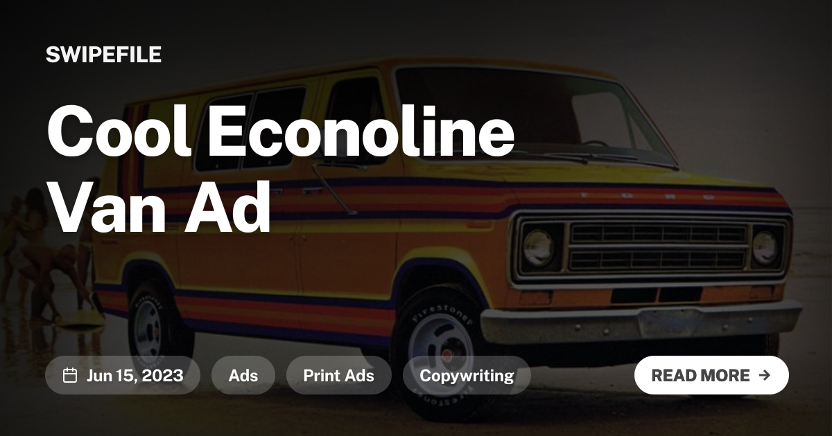 Cool Econoline Van Ad