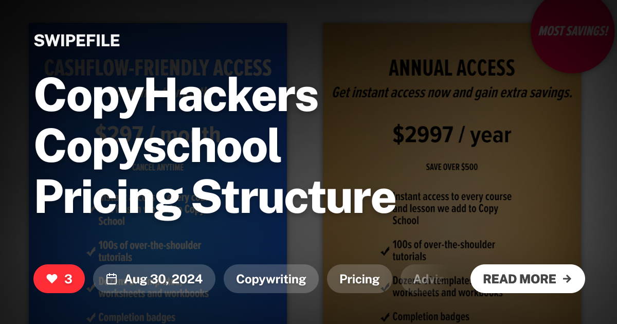 CopyHackers Copyschool Pricing Structure