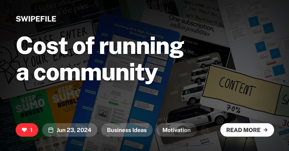 Cost of running a community
