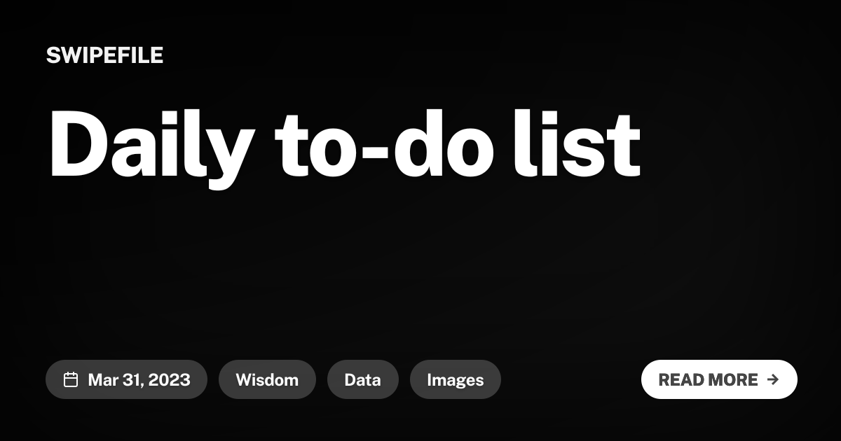 Daily to-do list