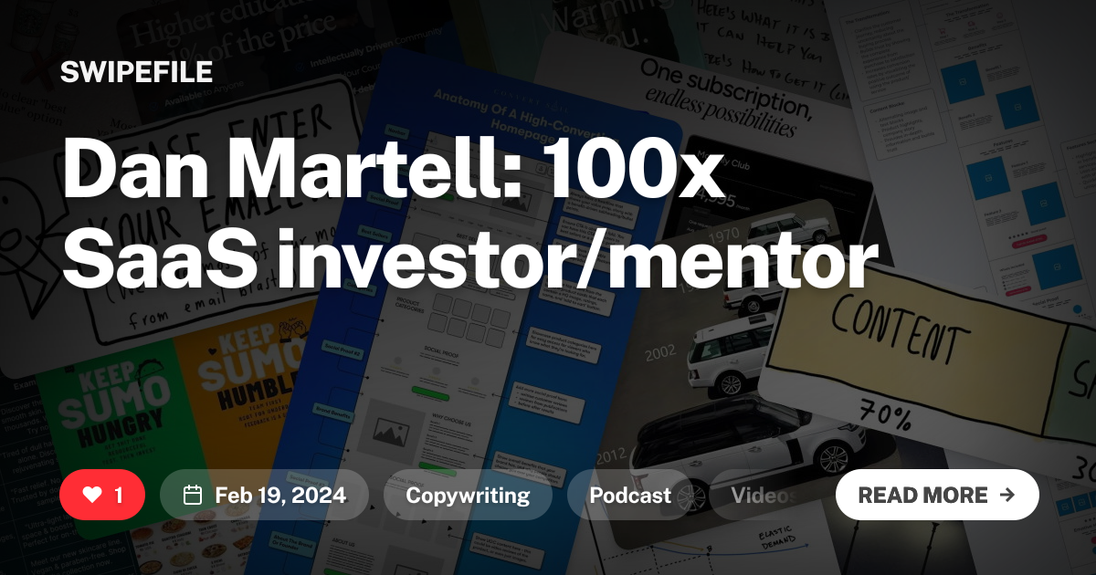 Dan Martell: 100x SaaS investor/mentor