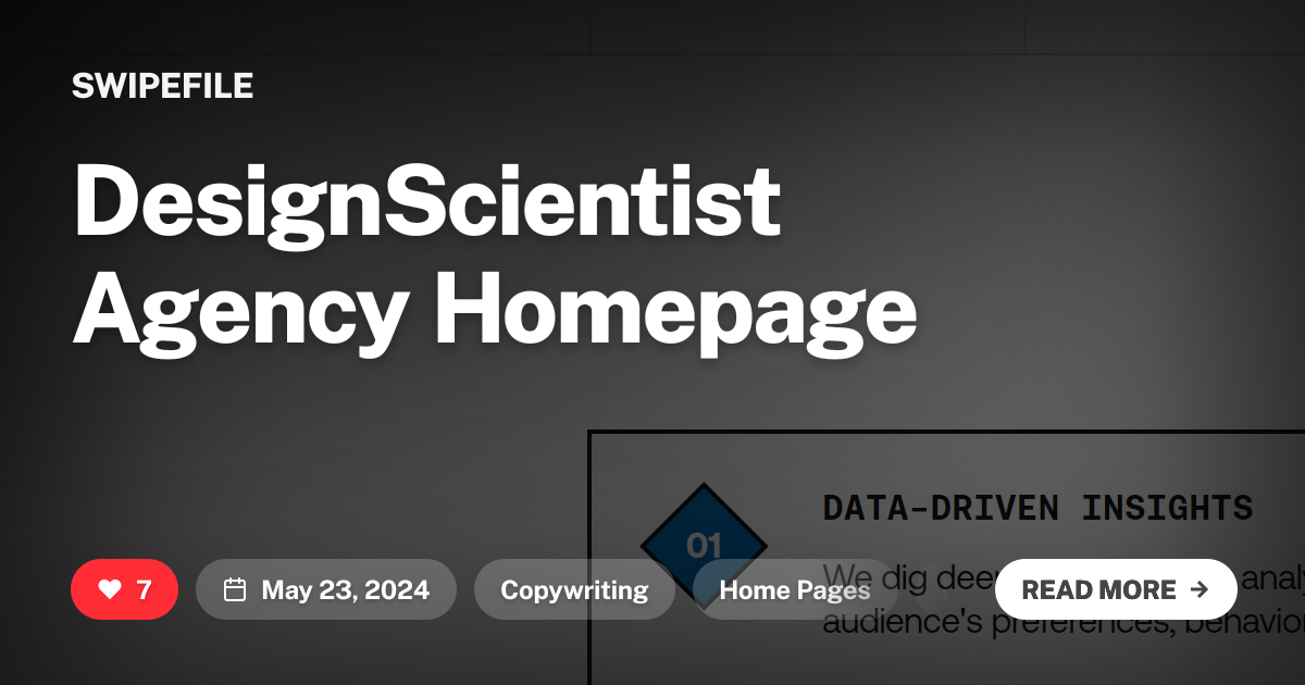 DesignScientist Agency Homepage