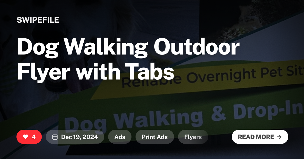 Dog Walking Outdoor Flyer with Tabs