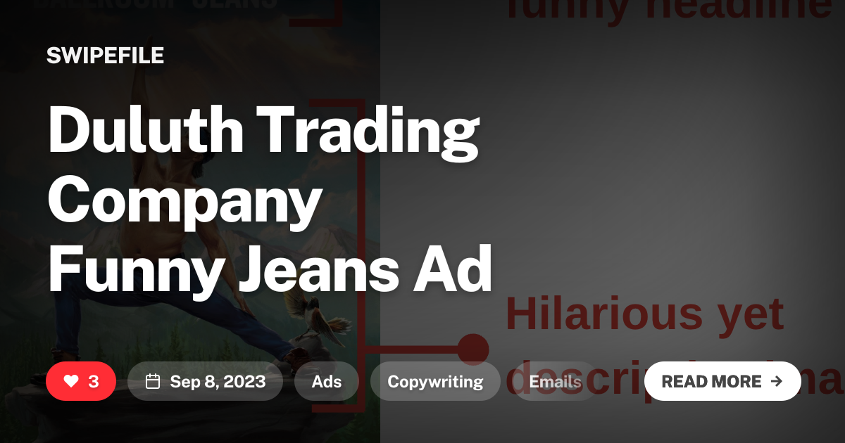 Duluth Trading Company Funny Jeans Ad