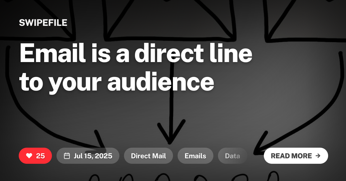 Email is a direct line to your audience | Swipefile
