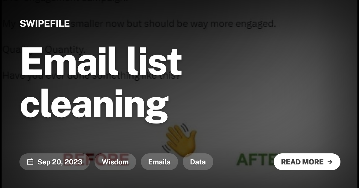 Email list cleaning