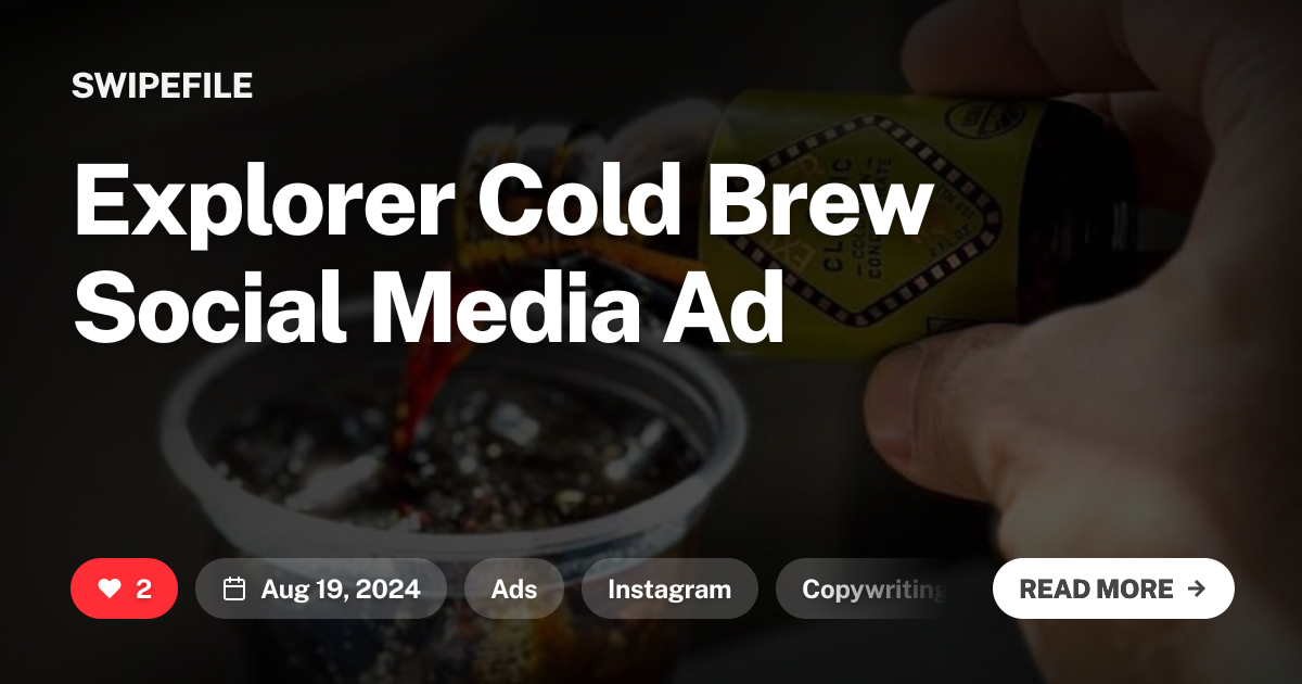 Explorer Cold Brew Social Media Ad