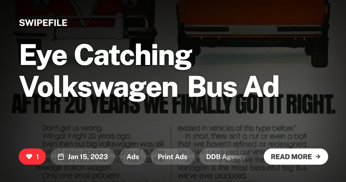 Eye Catching Volkswagen Bus Ad