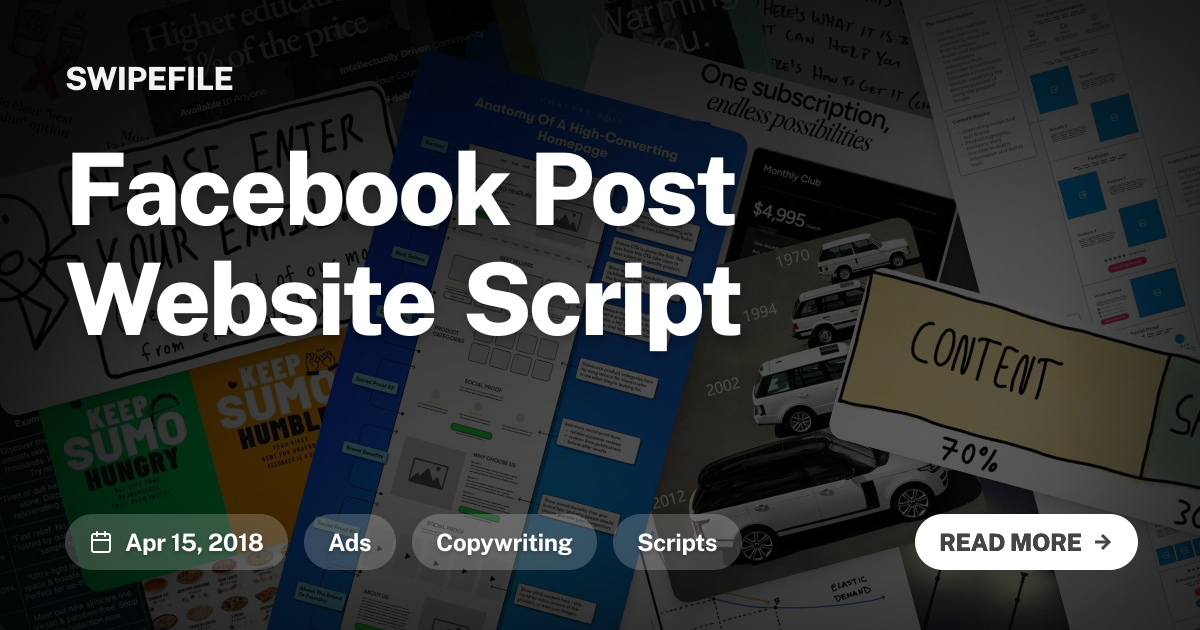 Facebook Post Website Script | Swipefile