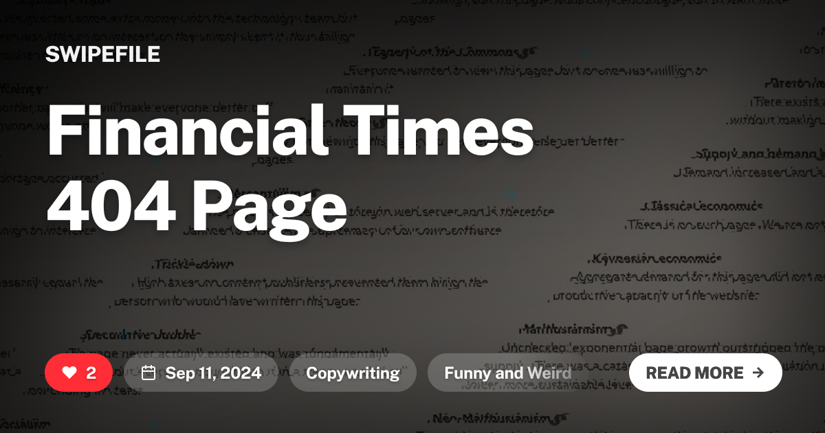 Financial Times 404 Page