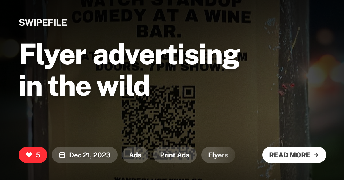 Flyer advertising in the wild