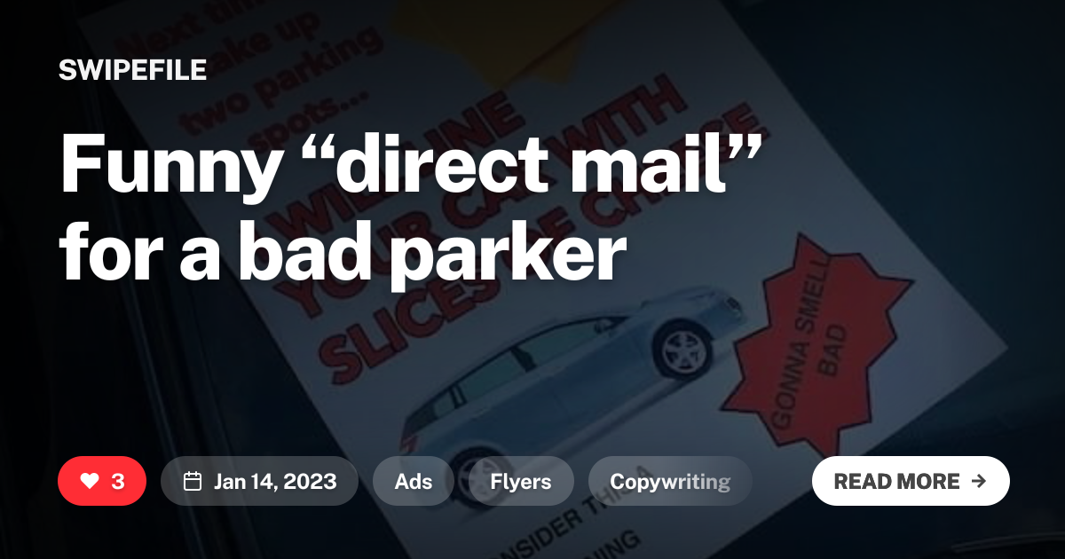 Funny “direct mail” for a bad parker
